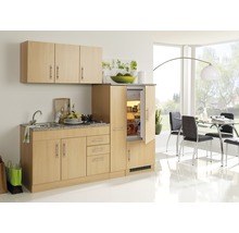 Held Möbel Küchenzeile mit Geräten Toronto 210 cm Frontfarbe buche matt Korpusfarbe buche zerlegt-thumb-0