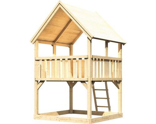 Spielhaus aus Holz mit Leiter für den Garten