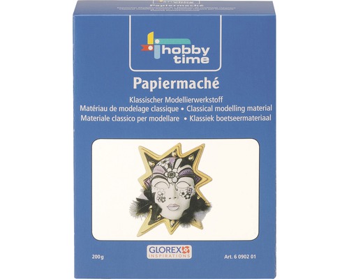 Papiermaché flockenförmige papierähnlich elfenbein Box 200 g Hobby Time Papiermaché 200 Gramm Packung