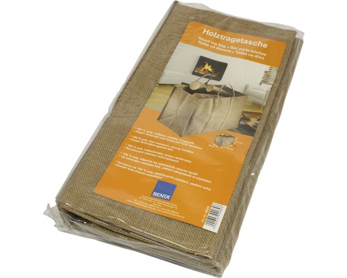 Holztragetasche aus Jute, verpackt