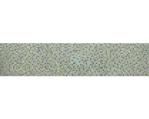 Mosaikfliese mit quadratischen Steinen in Grün- und Grautönen