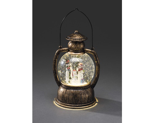 Dekorative Schneekugel Laterne mit Schneemannfiguren