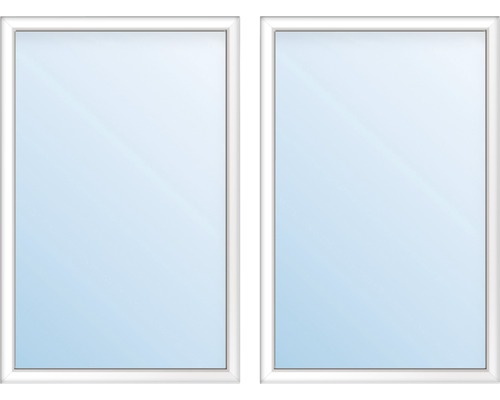 Kunststofffenster 2-flg.mit Stulppfosten ARON Basic weiß 1250x1350 mm