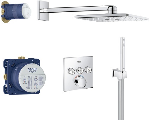 Unterputz Duschsystem mit Hand- und Kopfbrause GROHE Rainshower SmartControl System SmartControl chrom glänzend 34712000