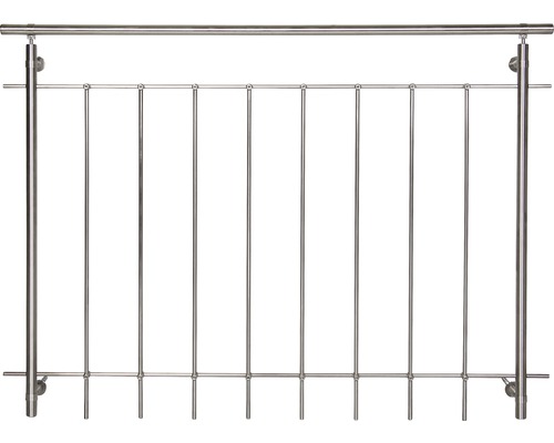 Geländer-Komplettset Pertura Edelstahl für raumhohe Fenster mit senkrechten Rundstäben B: 1.50 m Geländer-Komplettset Pertura Edelstahl für raumhohe Fenster mit senkrechten Rundstäben B: 1.50 m