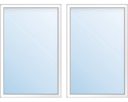 Kunststofffenster 2-flg.mit Stulppfosten ARON Basic weiß 1500x750 mm