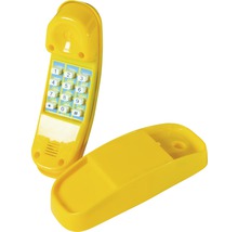 Gelbes Spielzeugtelefon mit Tastenfeld