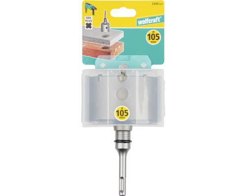 Wolfcraft Lochsäge mit SDS Plus Aufnahme, Durchmesser 105 Millimeter