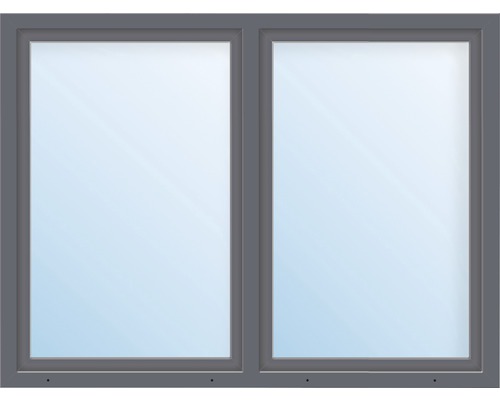 Kunststofffenster 2-flg. mit Stulppfosten ARON Basic weiß/anthrazit 1200x800 mm