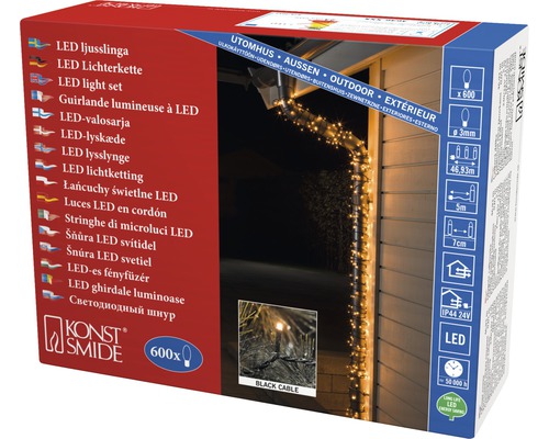 Konstsmide LED Lichterkette für den Außenbereich, 600 Lichter