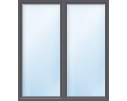 Balkontür Kunststoff 2-flg. mit Stulppfosten ESG ARON Basic weiß/anthrazit 1550x1900 mm