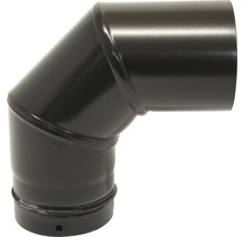 Pellet-Ofenrohr-Bogen Ø100 mm 90° ohne Tür schwarz