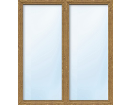 Balkontür Kunststoff 2-flg. mit Stulppfosten ARON Basic weiß/golden oak 1500x2100 mm