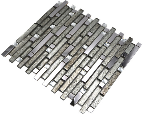 Mosaikfliese aus Glas und Metall