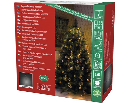 Verpackung einer LED-Weihnachtsbaumkerzenbeleuchtung für den Innenbereich mit 200 Lampen