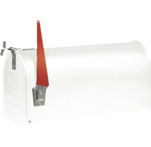 Briefkasten mit roter Fahne für eingehende Post