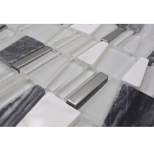 Mosaikfliese aus Glas und Naturstein