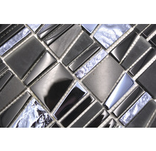 Glasmosaik mit Metall XCM LA29 30,0x30,0 cm schwarz-thumb-3