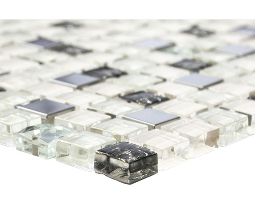 Mosaikfliesen aus Glas und Metall, quadratisch