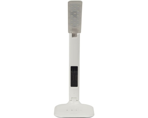 Weiße Schreibtischlampe mit LED und Digitalanzeige