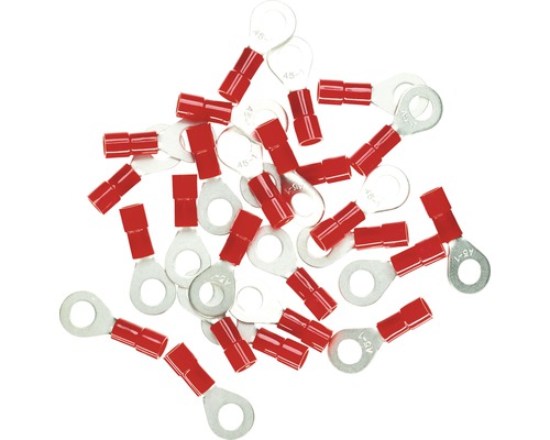 Haupa BLV260258 Ringkabelschuh isoliert M5 0,25-1,5 mm² rot 25 Stück Ösenkabelschuhe mit Isolierung