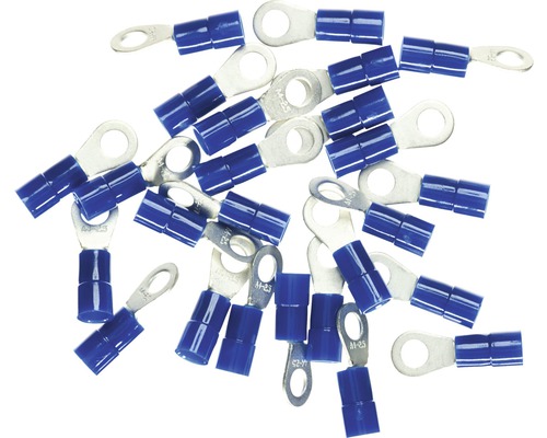 Haupa BLV260270 Ringkabelschuh isoliert M4 1,5-2,5 mm² blau 25 Stück Mehrere Ringkabelschuhe mit Isolierung