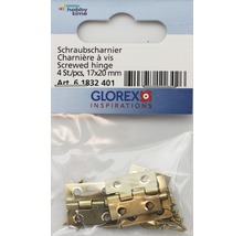 Schraubscharniere 17x20 mm, Viererpackung