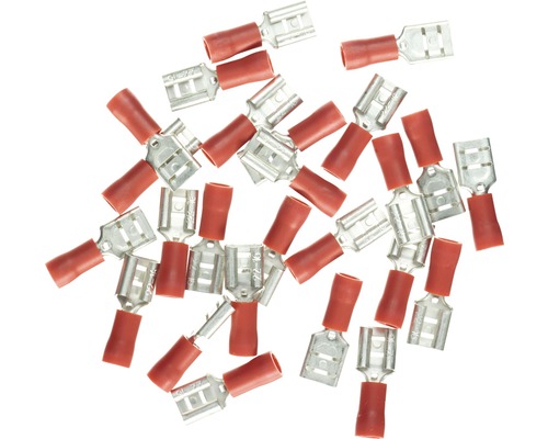 Haupa BLV260392 Flachsteckhülse isoliert 0,5-1,5 mm² rot 25 Stück Eine Sammlung von Kabelschuhen mit Isolierung