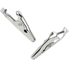 Zwei Krokodilklemmen aus Metall