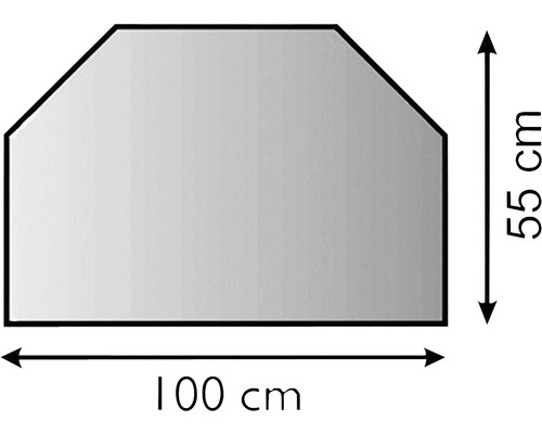 Ersatzglas Kaminglas Ofenglas Kaminscheibe, 100 mal 55 cm