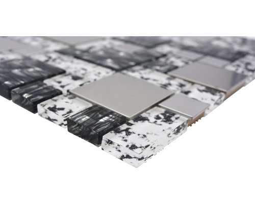Glasmosaik mit Metall Crystal XCM MC629 30,0x30,0 cm | HORNBACH