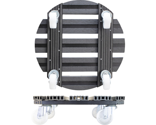 Pflanzenroller aus Holz mit vier Rollen