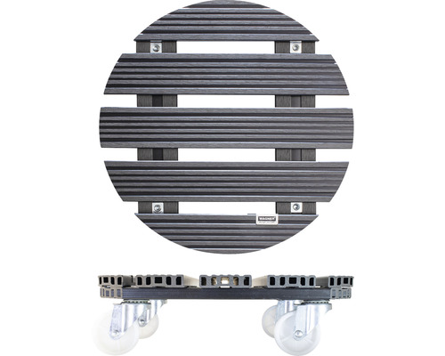 Runder Pflanzenroller aus Holz mit Rollen