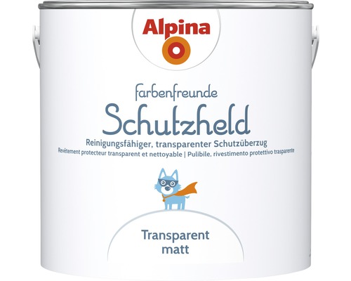 Alpina konservierungsmittelfreie Wandfarbe Farbenfreunde Schutzheld transparent 2,5 l