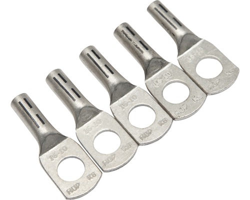 Haupa BLV290420 Presskabelschuh M10 16 mm² 5 Stück Fünf Kabelschuhe aus Metall