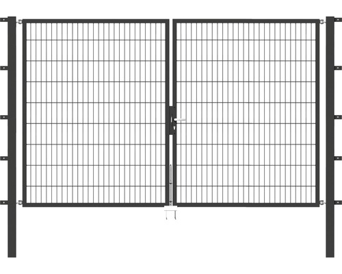 Stabgitter-Doppeltor ALBERTS Flexo 300 x 180 cm inkl. Pfosten 8 x 8 cm anthrazit