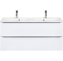 Badmöbel-Set Sanox Pulse BxHxT 120 x 56,5 x 50 cm Frontfarbe weiß hochglanz mit Waschtisch Mineralguss weiß-thumb-0