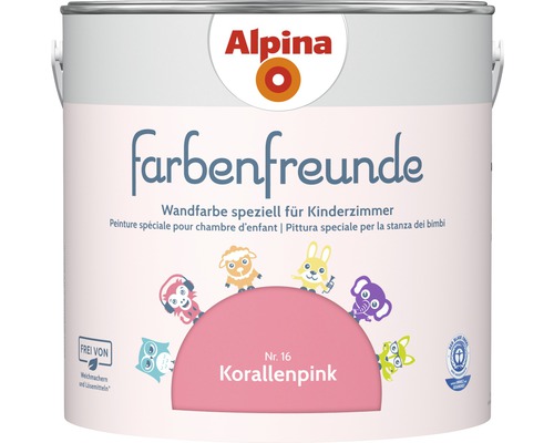 Alpina konservierungsmittelfreie Wandfarbe Farbenfreunde Korallenpink 2,5 l