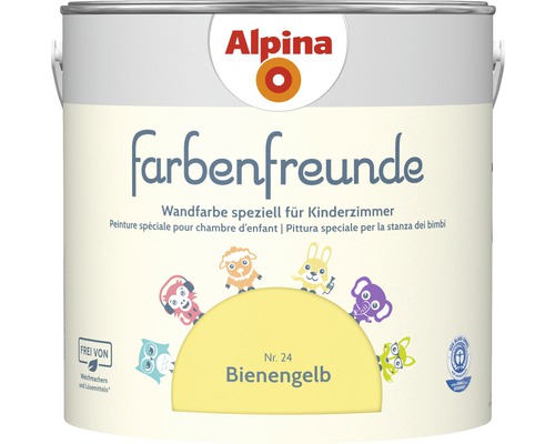 Alpina konservierungsmittelfreie Wandfarbe Farbenfreunde Bienengelb 2,5 l