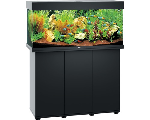 Aquariumkombination JUWEL Rio 180 SBX mit LED-Beleuchtung, Heizer, Filter und Unterschrank schwarz