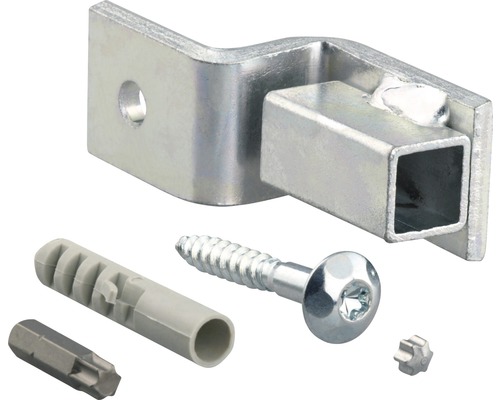 Metallwinkel mit Schraube, Dübel und Bit