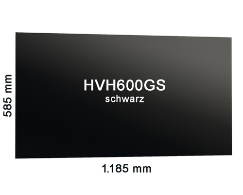 Schwarze Platte HVH600GS mit den Maßen 585 mm mal 1.185 mm