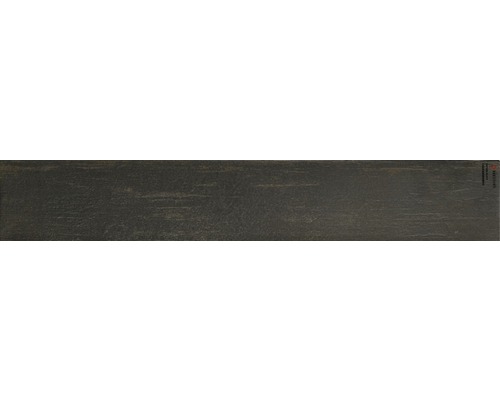 Feinsteinzeug Wand- und Bodenfliese Skagen Schwarz glas. 15 x 90 cm
