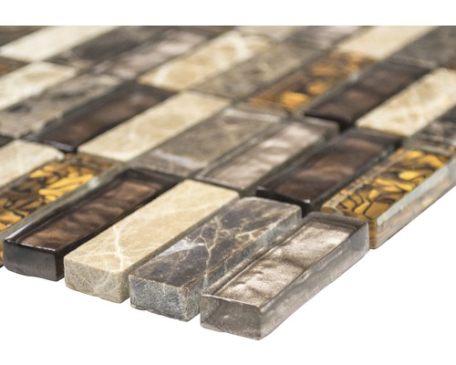 Mosaikfliese aus Glas und Stein