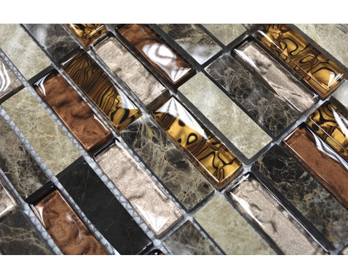 Mosaikfliese aus Glas und Stein