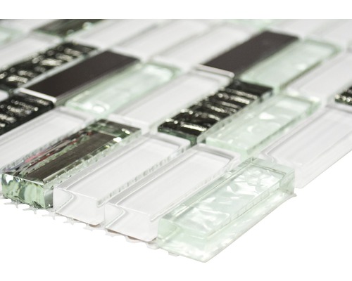 Mosaikfliese aus Glas mit rechteckigen Elementen