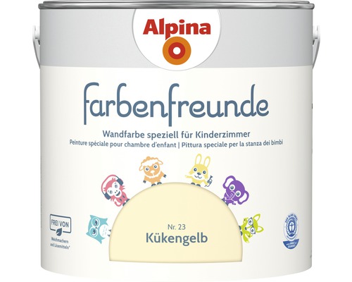 Alpina konservierungsmittelfreie Wandfarbe Farbenfreunde Kükengelb 2,5 l