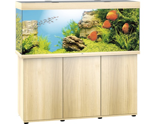 Aquariumkombination JUWEL Rio 450 SBX mit LED-Beleuchtung, Heizer, Filter und Unterschrank helles Holz