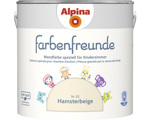Alpina konservierungsmittelfreie Wandfarbe Farbenfreunde Hamsterbeige 2,5 l