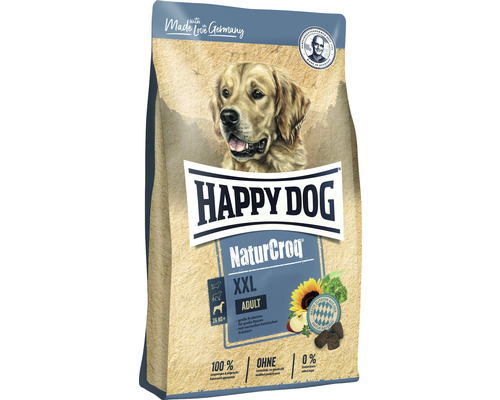 Hundefutter trocken HAPPY DOG NaturCroq XXL 15 kg Happy Dog NaturCroq XXL Adult Hundetrockenfutter im Futtersack
